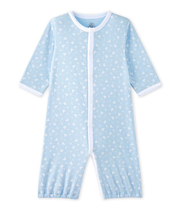 Baby's unisex 2-in-1 one-piece / sleep sack blue/white