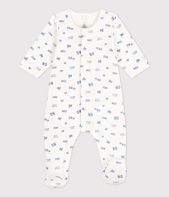 Babies' Heho Tube Knit Bodyjama MARSHMALLOW white/CREPUSCULE
