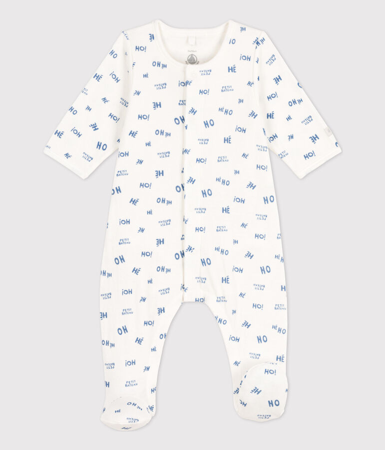 Babies' Heho Tube Knit Bodyjama white/blue