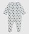 Babies' star-print velour pyjamas BELUGA /ADRIATIC