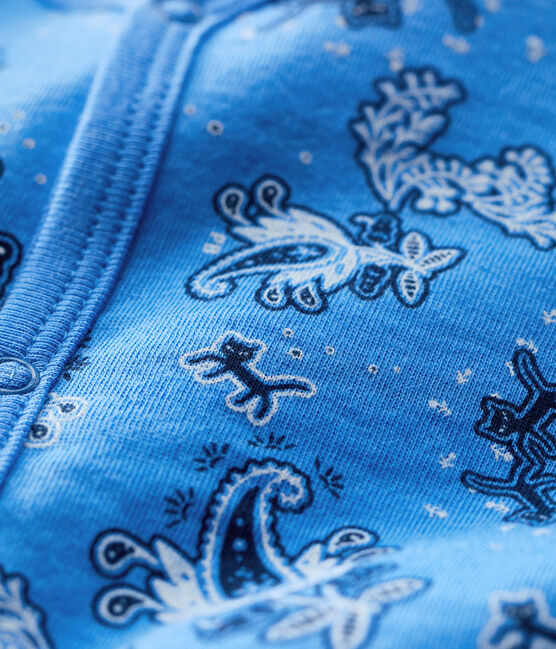 Babies' Bandanna Themed Organic Cotton Sleepsuit BRASIER blue/MULTICO white