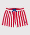 Babies' stripy printed swim shorts MARSHMALLOW red/SPI