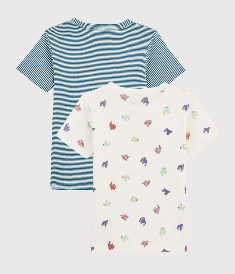 Boys' Monkey Print Short-sleeved T-Shirt - 2-Piece Set multicolor