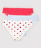 Girls' Red Heart Pattern Organic Cotton and Elastane Knickers - 3-Pack variante 1