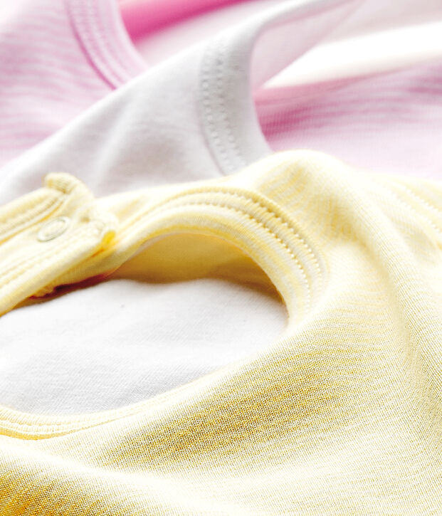 Set of 3 baby's bibs white