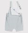 Babies' Seersucker Dungaree Shorts BRUT blue/MARSHMALLOW white