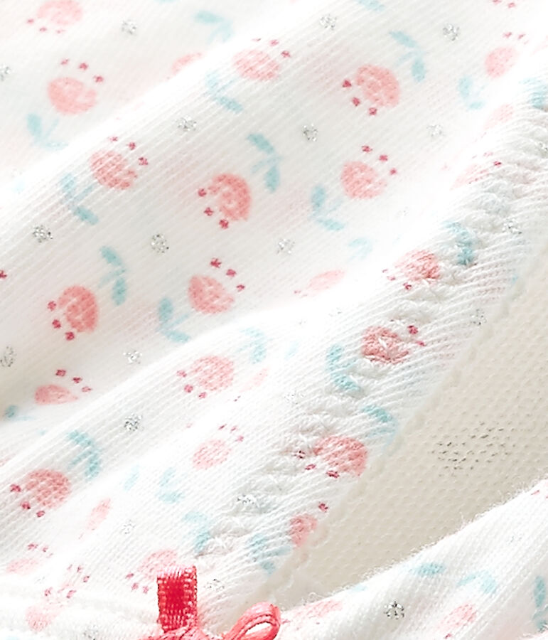 Girl's triangular print bra LAIT white/MULTICO white