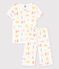 Girls' Paris Cotton Short Pyjamas MARSHMALLOW white/MULTICO white