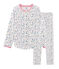 Girls' Ribbed Pyjamas MARSHMALLOW white/MULTICO white