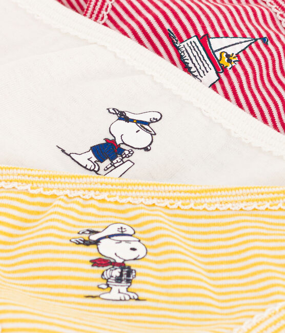 Girls' Petit Bateau X Snoopy Cotton Briefs - 3-Pack variante 1