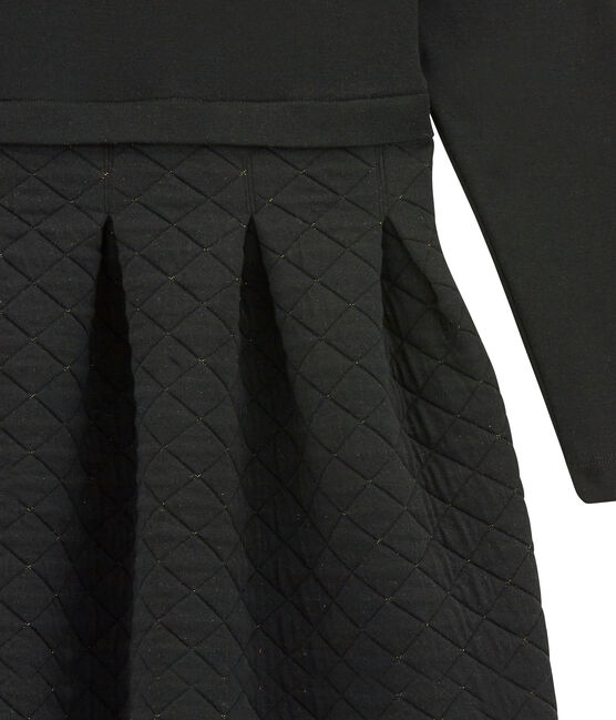 women's low waisted dual fabric dress NOIR black