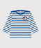 Babies' Cotton Breton Top MARSHMALLOW white/SMOKING /RUISSEAU