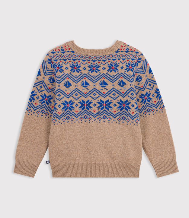 Children's wool and cotton jacquard jumper multicolor/multicolor