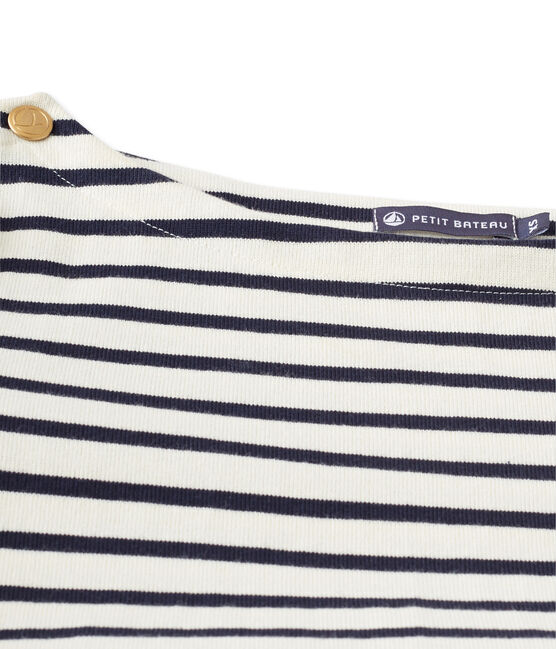 Robe marinière femme en jersey lourd COQUILLE beige/SMOKING blue