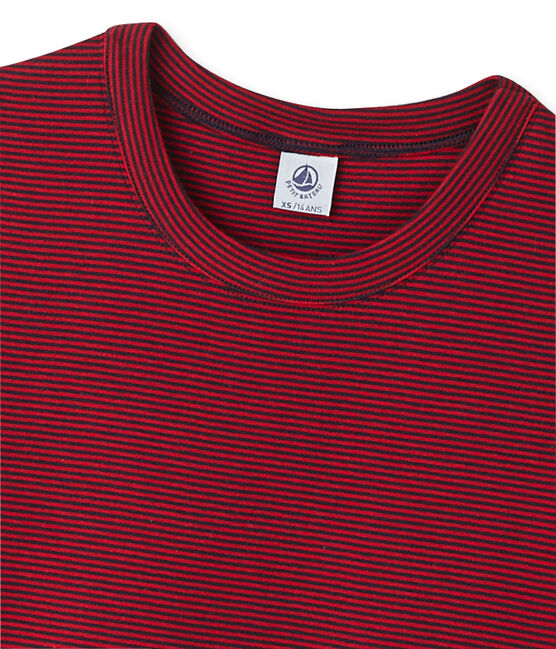 Women's milleraies striped tee. SMOKING blue/MARS red