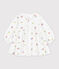 Babies' Organic Tube Knit Floral Print Dress MARSHMALLOW white/MULTICO white