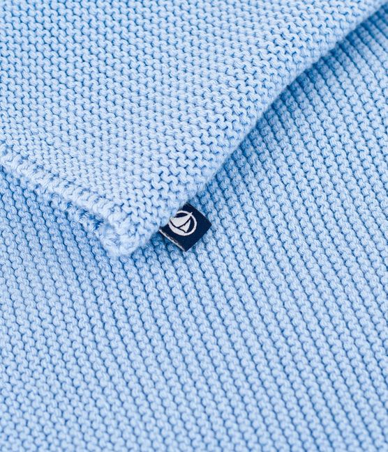 Babies' moss stitch cotton cardigan FLO blue