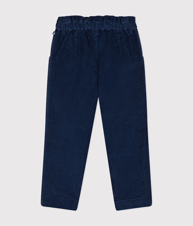 Girls' corduroy trousers blue