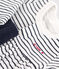 Babies' cotton Breton dress with leggings MARSHMALLOW white/SMOKING blue