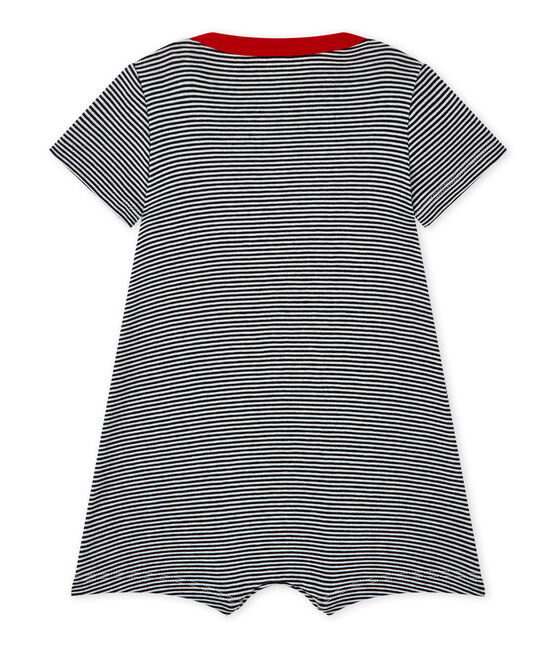 Baby boys' striped romper SMOKING blue/LAIT white