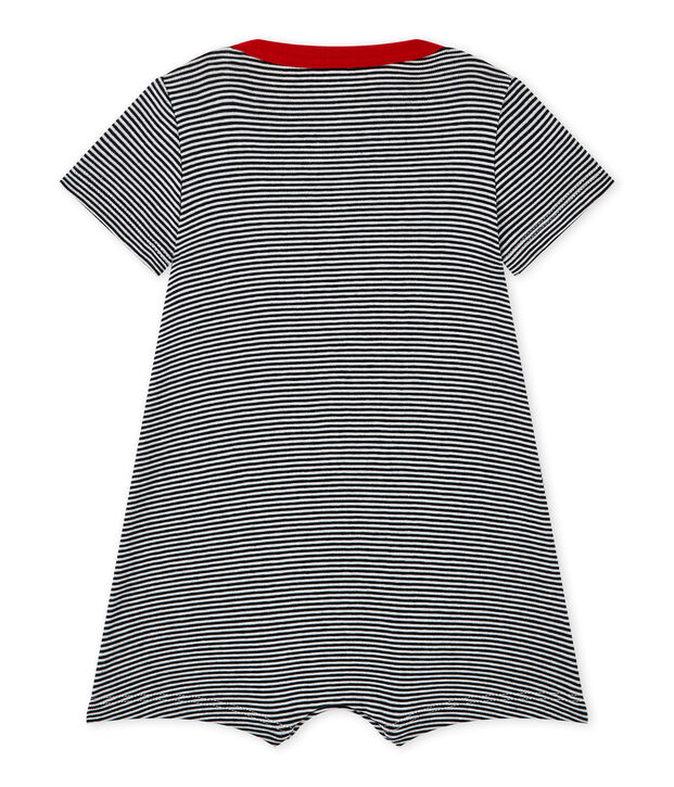 Baby boys' striped romper blue/white