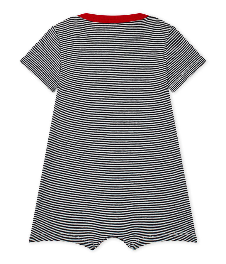 Baby boys' striped romper blue/white