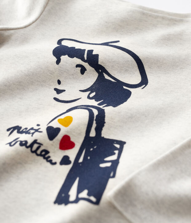 Girls' Long-Sleeved Cotton T-Shirt beige