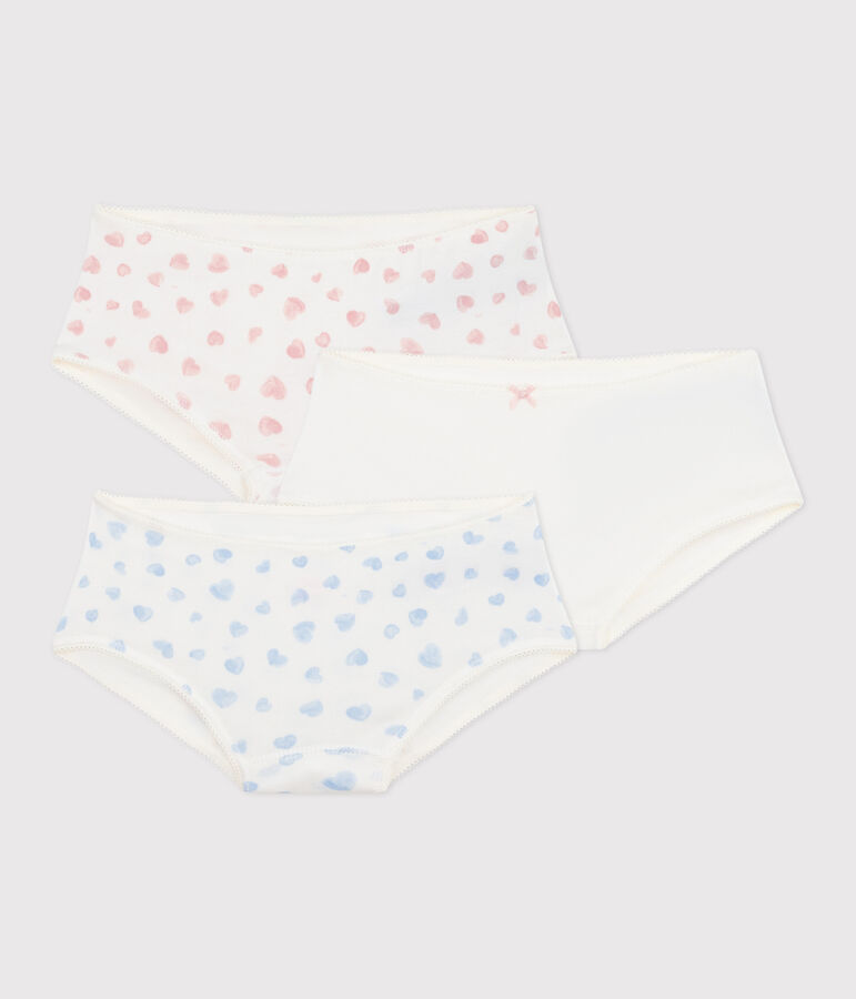 Pack of heart-print cotton shorties for children multicolor