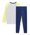 Boys' Ribbed Pyjamas MEDIEVAL blue/MULTICO white