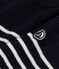Children's stripy sailor jumper in wool and cotton SMOKING blue/MARSHMALLOW white