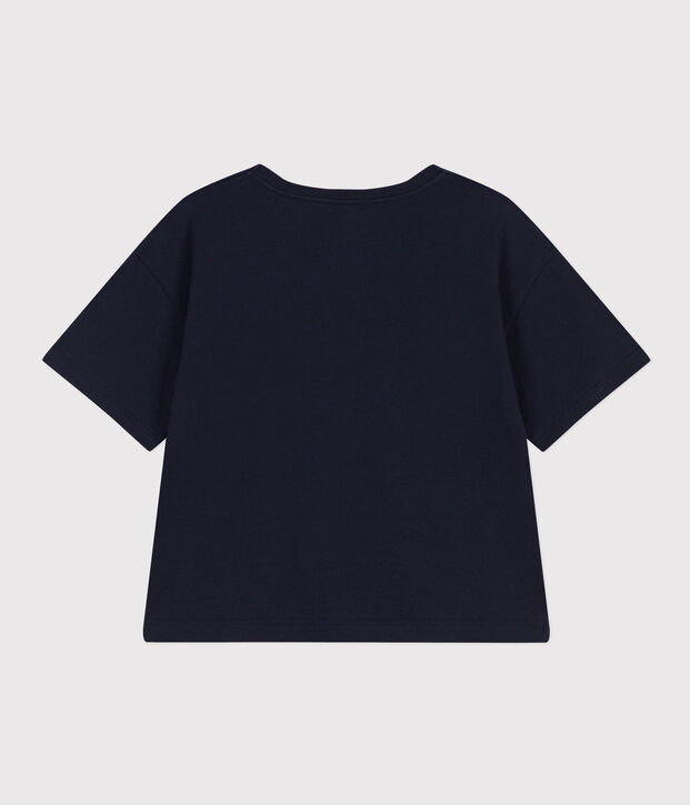 Women's Loose-Fitting Boxy Cotton T-Shirt blue