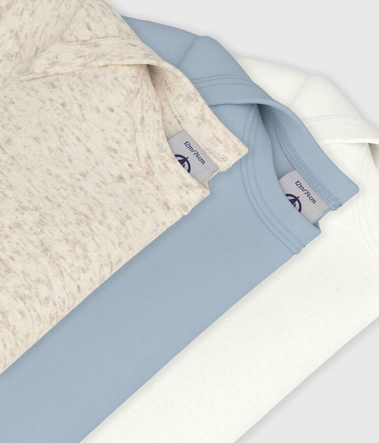 Babies' Plain Short-Sleeved Cotton Bodysuits - 3-Pack multicolor