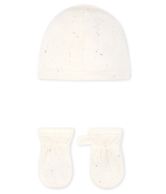 Newborn Babies' Bonnet and Mittens Set in Tube Knit variante 1