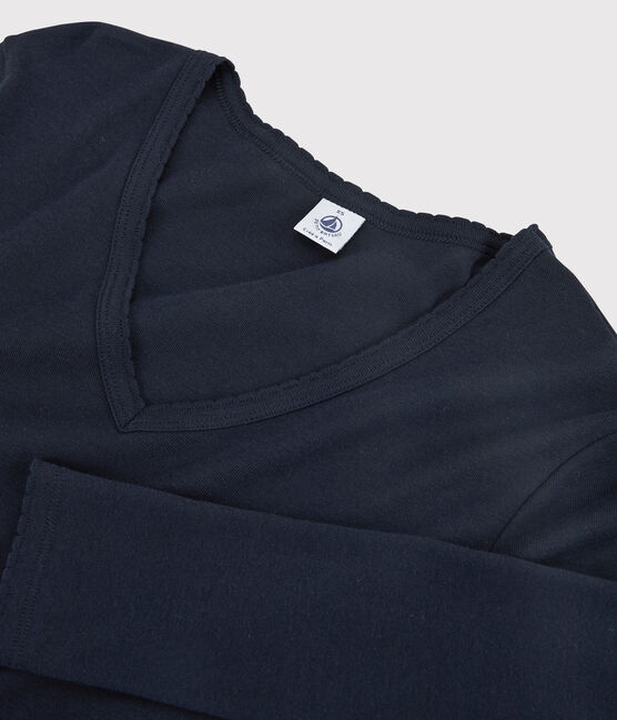 Women's Iconic Cocotte Stitch Cotton T-Shirt SMOKING blue