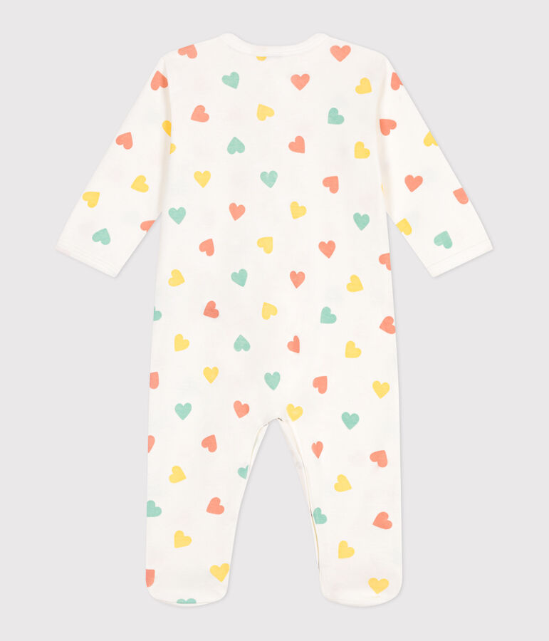 Babies' heart pattern cotton pyjamas white/multicolor