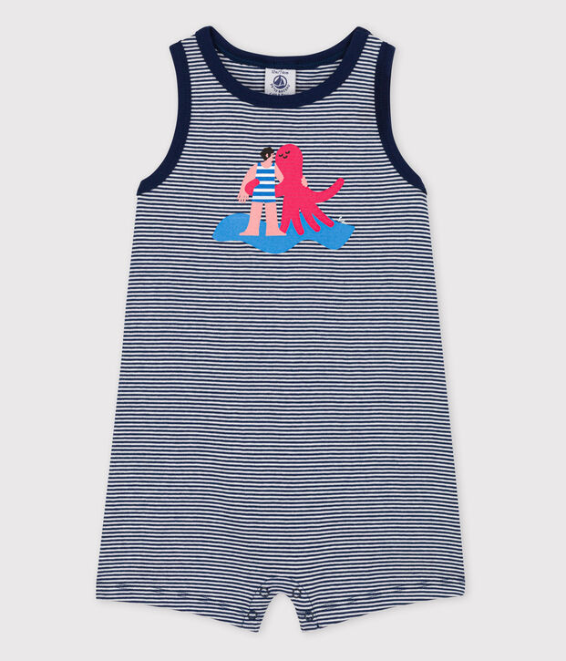 Petit Bateau x Water Family Babies' Bodysuit blue/white