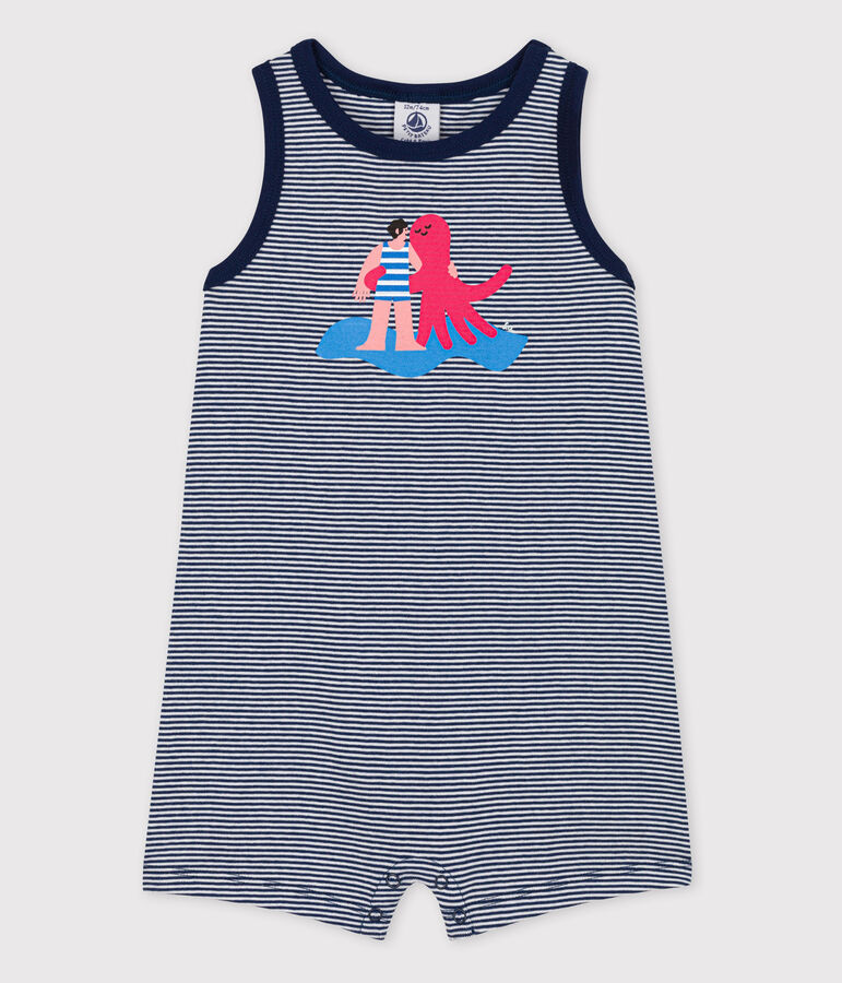 Petit Bateau x Water Family Babies' Bodysuit blue/white