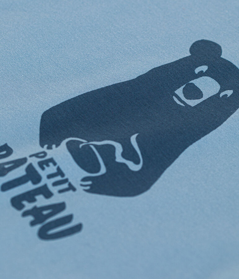 Babies' Plain Short-Sleeved Jersey T-Shirt AZUL blue