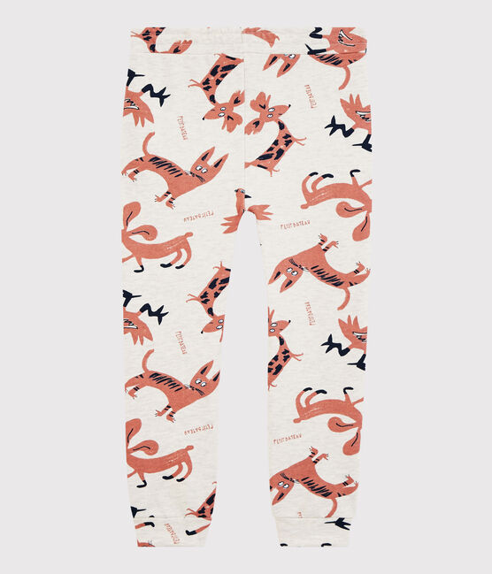 Girls' Fleece Jogging Bottoms MONTELIMAR beige/MULTICO white