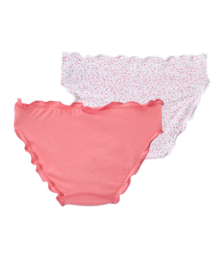 Set of 2 girls' panties with frills LOT white