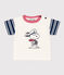 Petit Bateau X Snoopy t-shirt in lightweight baby jersey MARSHMALLOW white/MULTICO white