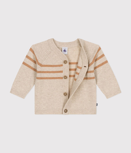 Knitted cardigan containing wool AVALANCHE beige/CUIVRE