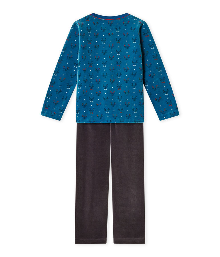 Boy's terry velour pyjamas CAPECOD grey/CONTES blue/MULTICO