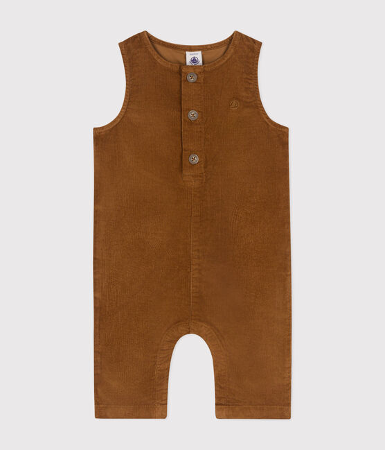 Babies' velour jumpsuit CUIVRE brown