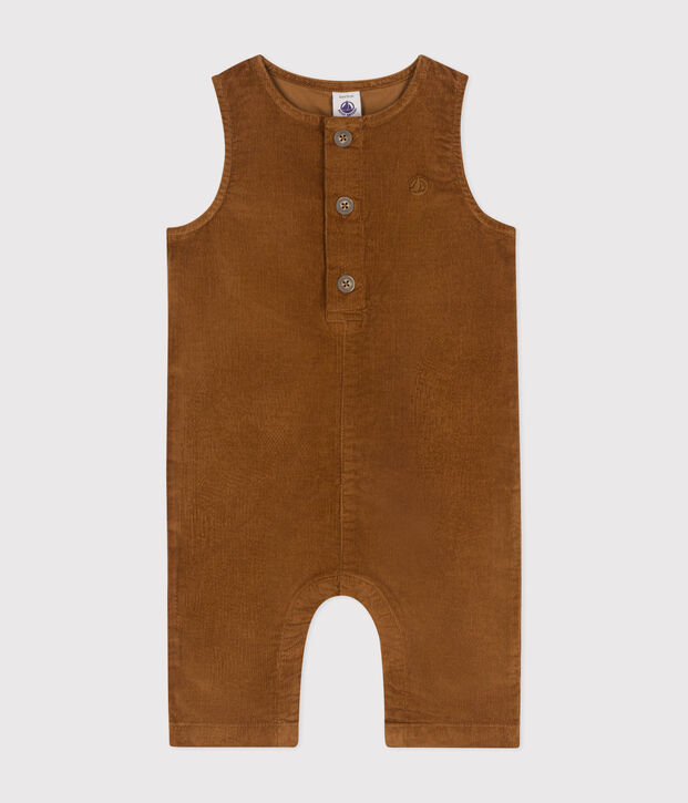 Babies' velour jumpsuit brown