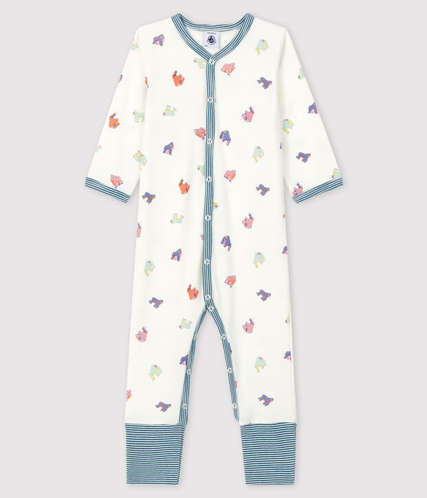 Baby Girls' Footless Gorilla Print Ribbed Sleepsuit white/multicolor