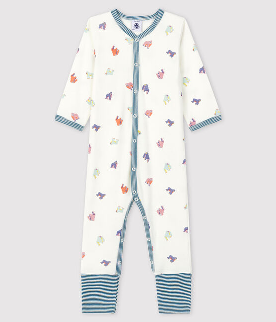 Baby Girls' Footless Gorilla Print Ribbed Sleepsuit MARSHMALLOW white/MULTICO white