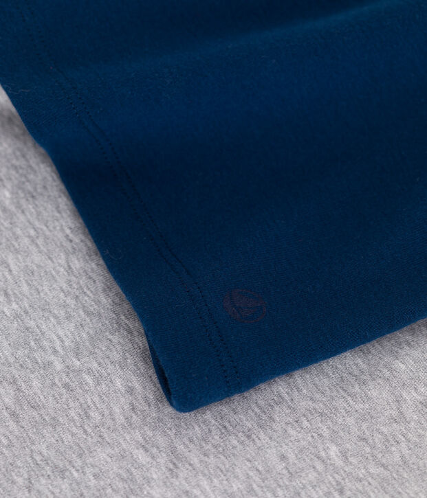 Children's short pyjamas in plain cotton blue/grey