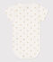 Babies' Short-Sleeved Cotton Palm Print Bodysuit MARSHMALLOW white/MULTICO white