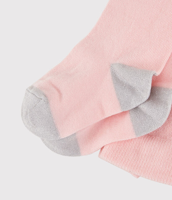 Girls' Jersey Tights MINOIS pink/ARGENT